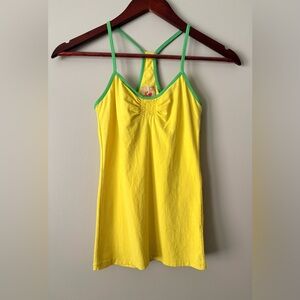 Free People Neon Yellow and Green Tank Top